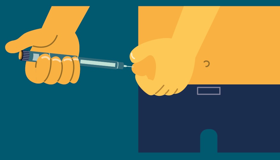 Técnica de administración de insulina con pluma